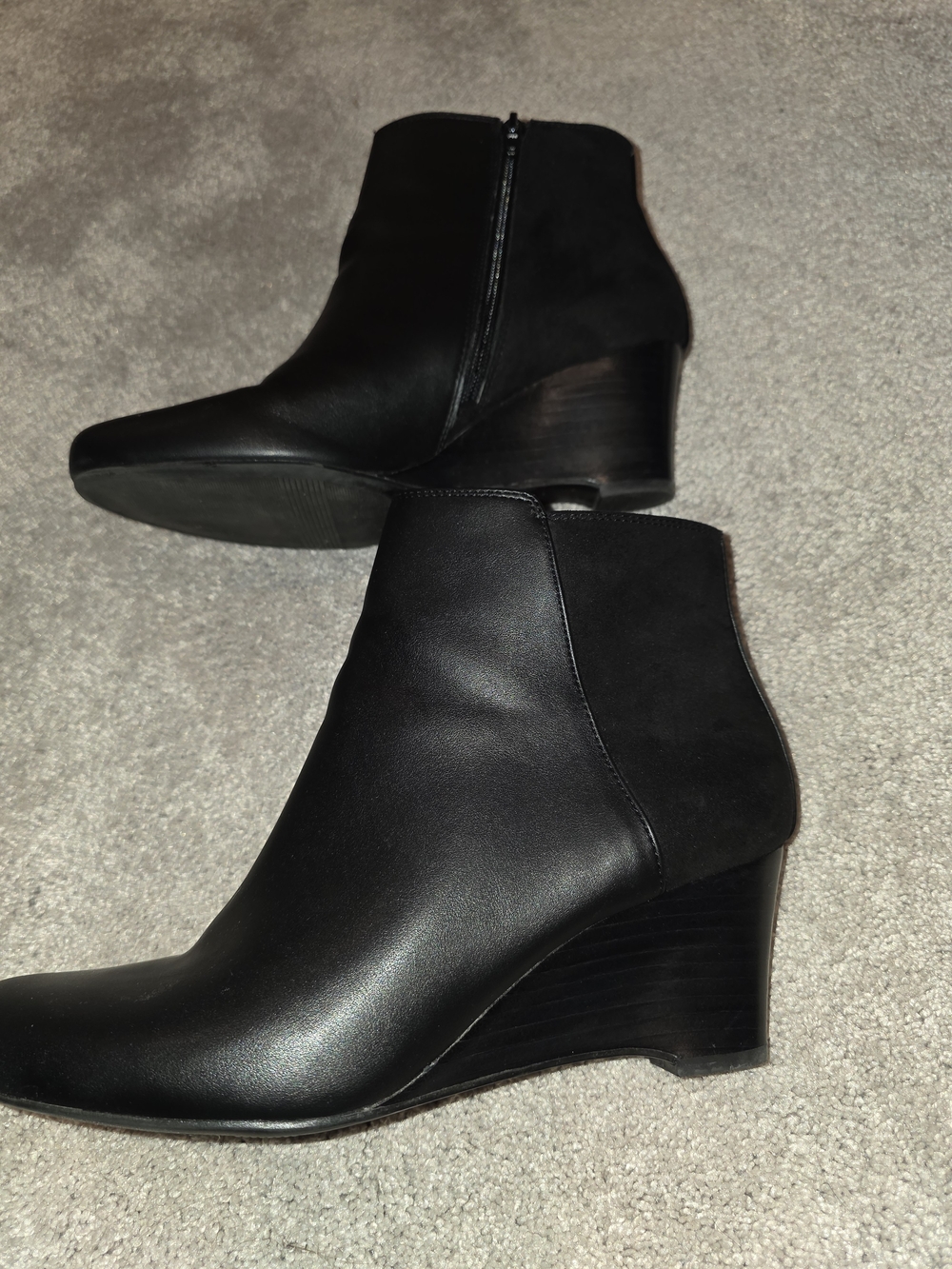 Naturalizer Black Wedge Ankle Boots